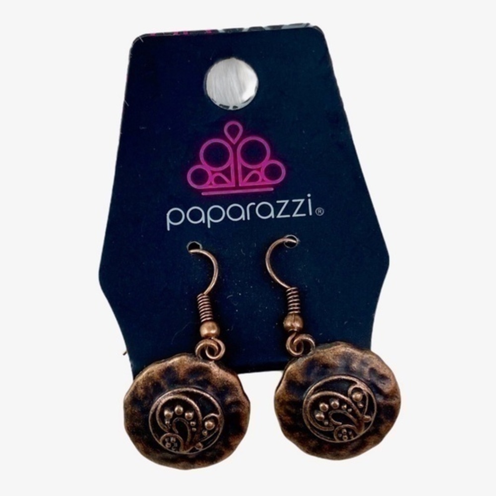 Paparazzi Earrings Copper Color Metal‎ Dangle Earrings